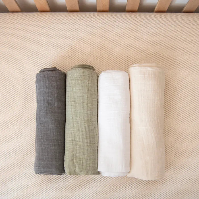 Naturpädische Bio-Musselin Swaddle Blankets-4 Packung
