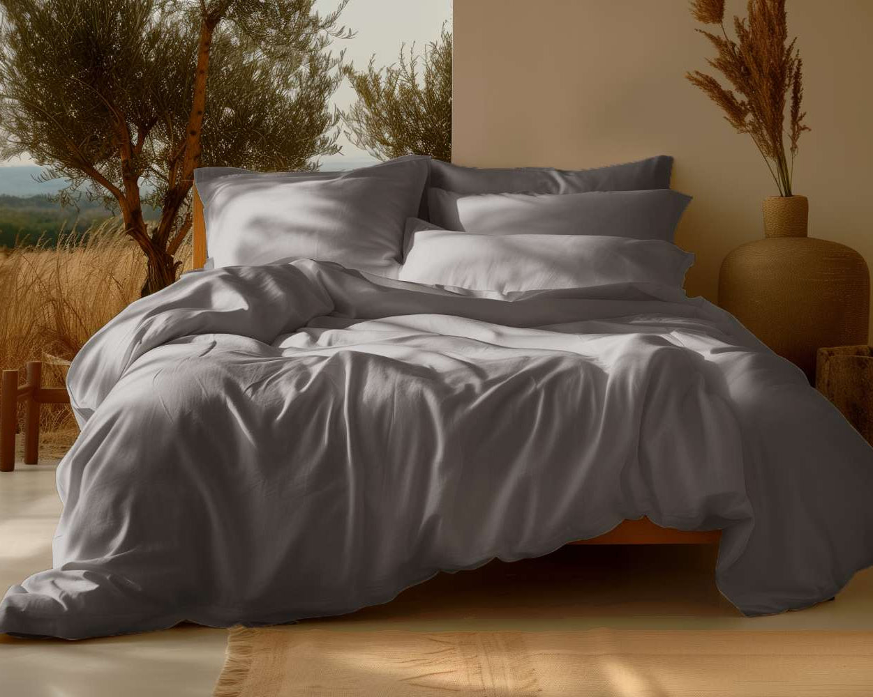 100% Bio Baumwolle Sateen Bettbezug-Set