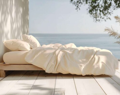100% organische Baumwolle Percale Bettbezug-Set