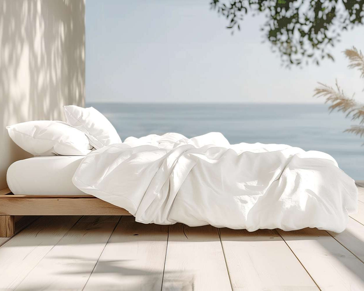 100% organische Baumwolle Percale Bettbezug-Set
