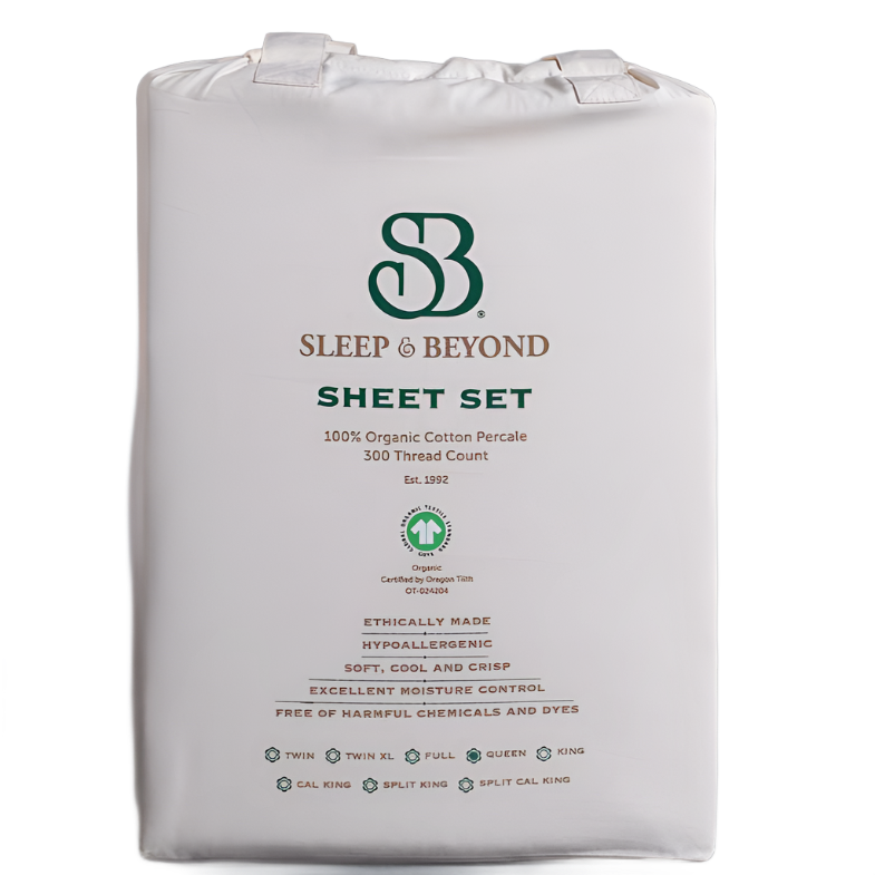 Sleep & Beyond Organic Cotton Percale Bettlaken-Set