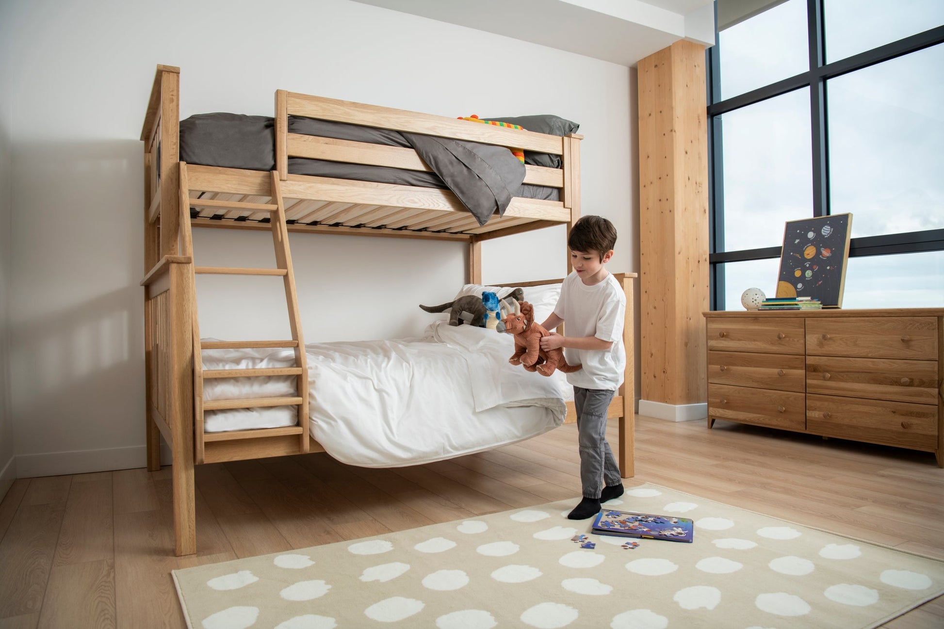 Naturpädisches Savona FSC®-zertifiziertes Eichenkinder-Etagenbett